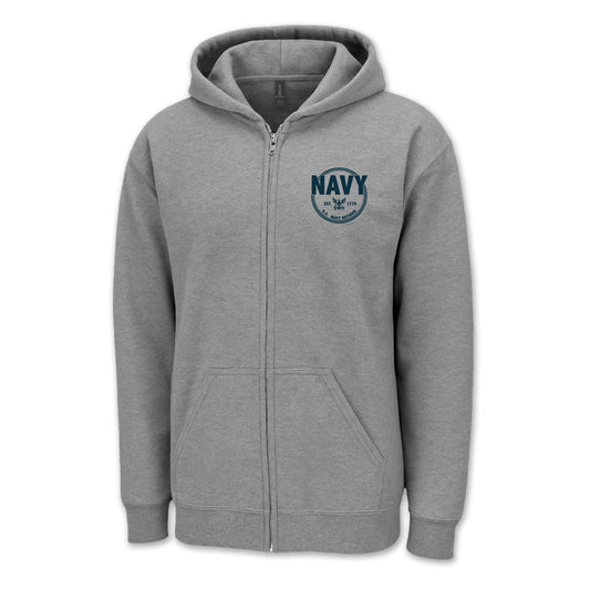 Navy Retired Left Chest Full Zip