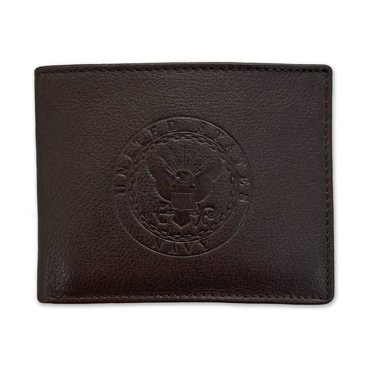 Navy Seal Genuine Leather Bifold Wallet (Brown)