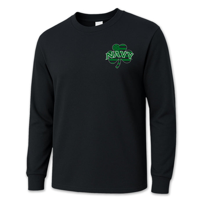 Navy Shamrock Long Sleeve T-Shirt