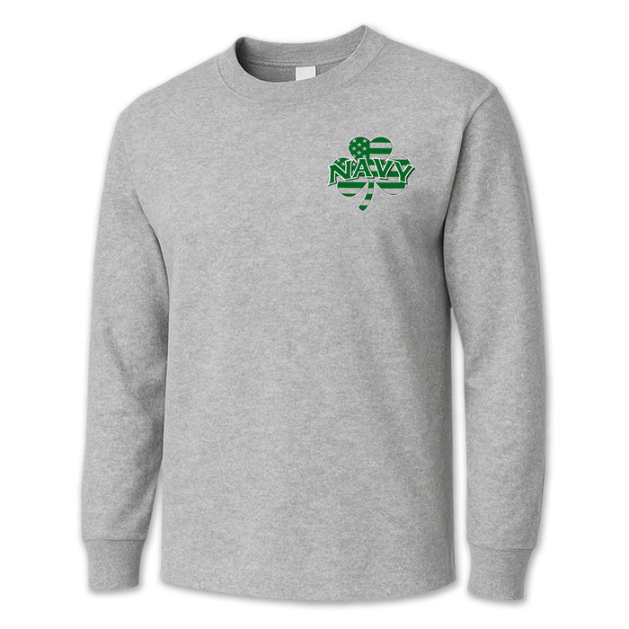 Navy Shamrock Long Sleeve T-Shirt