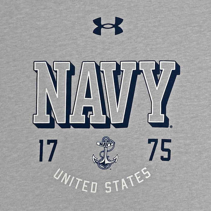 Navy Under Armour 1775 Performance Cotton T-Shirt (Grey)