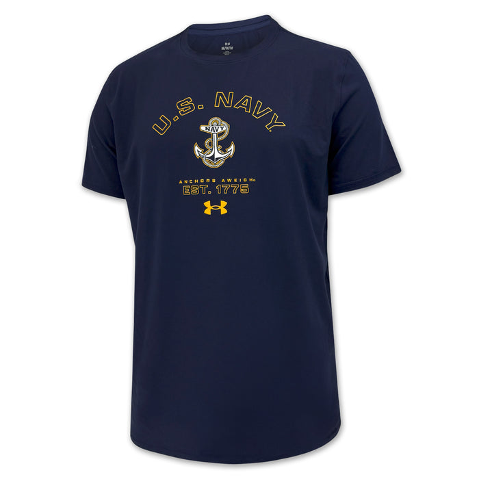 Navy Under Armour Anchors Aweigh Tech Stretch T-Shirt (Navy)