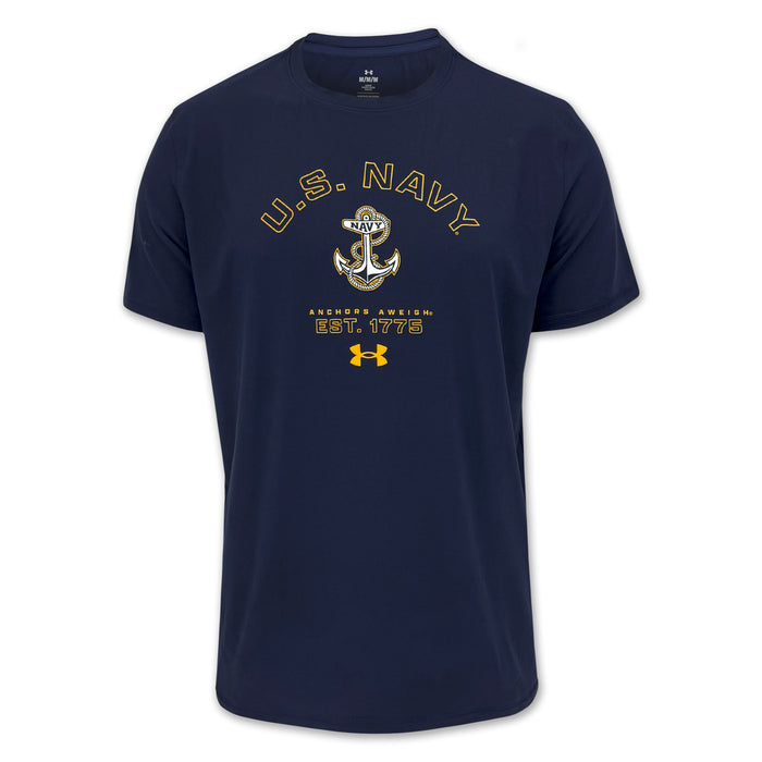 Navy Under Armour Anchors Aweigh Tech Stretch T-Shirt (Navy)