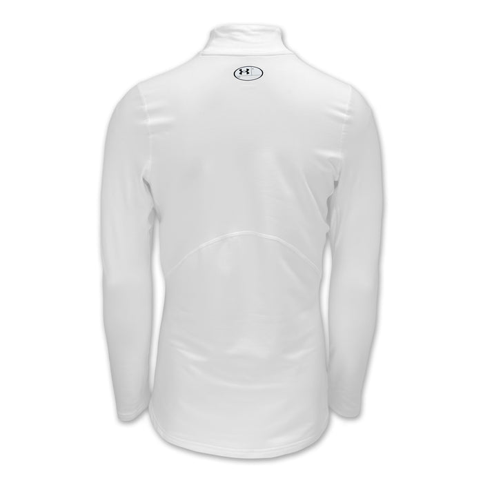 Navy Under Armour ColdGear Fitted Mock (White)