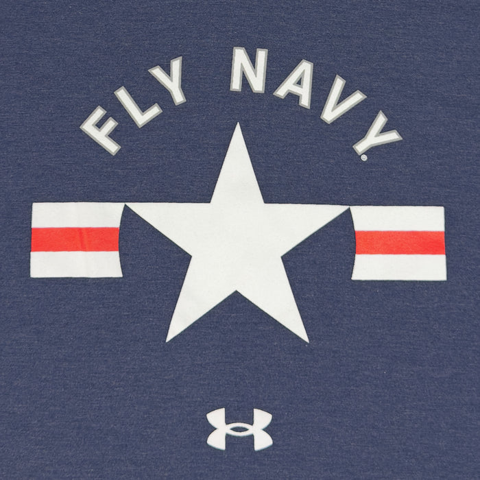 Navy Under Armour Fly Navy Icon Long Sleeve Hood (Navy)