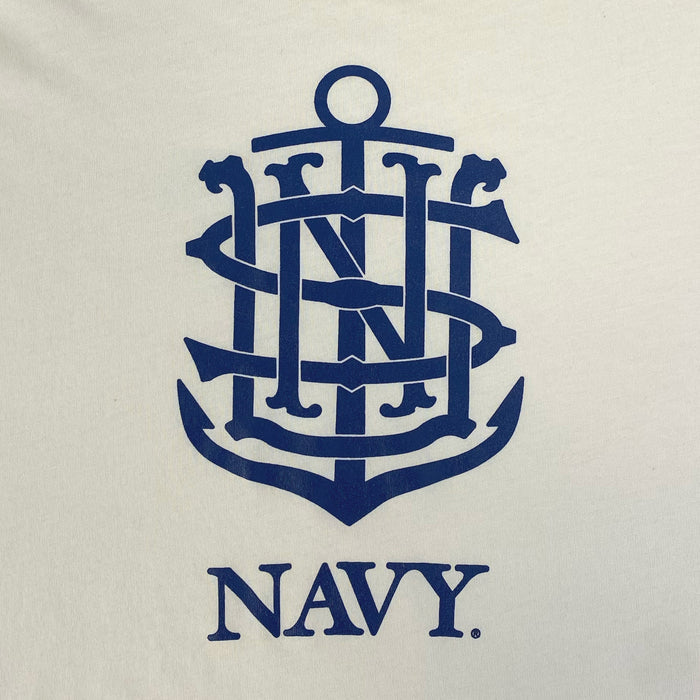 Navy USN Anchor Under Armour Performance Cotton LS T-Shirt (Stone)