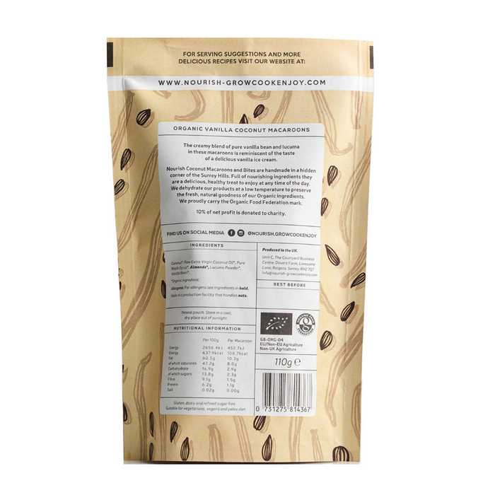 Nourish Organic Vanilla Coconut Macaroons 110g