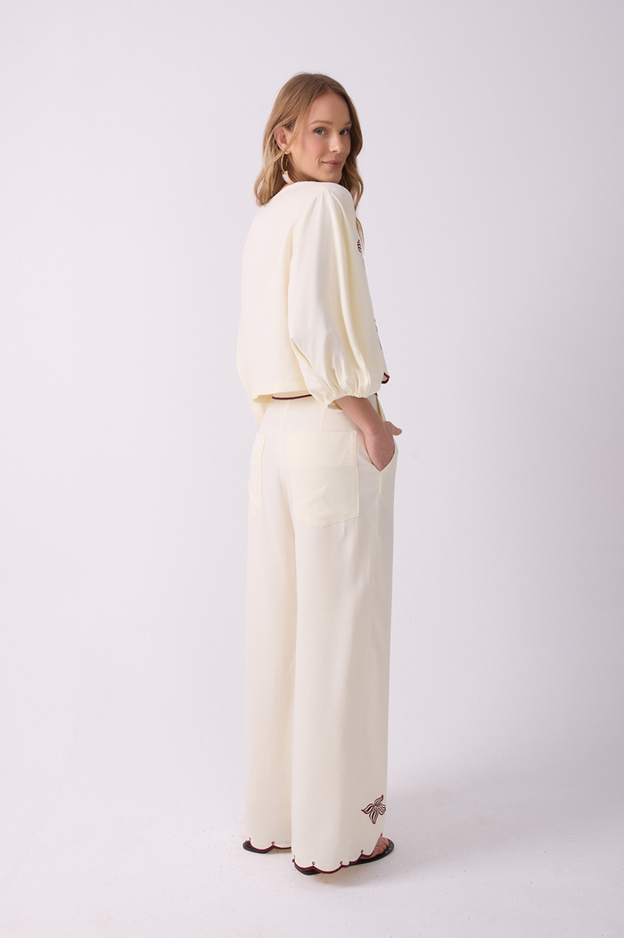 Off-White Embroidered Wavy Hem Pants_6