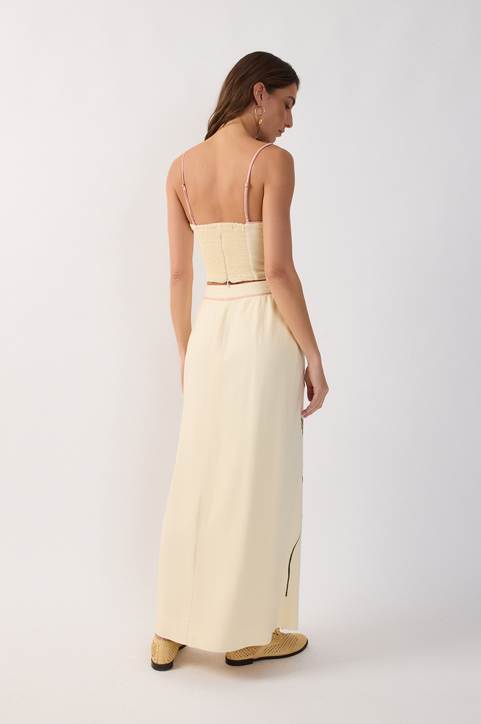 Off-White Embroidered Wrap Maxi Skirt_6
