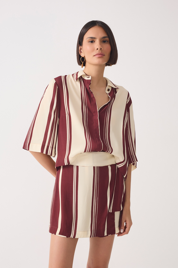 Off-White Stripes Solene Midi Sleeve Shirt_2
