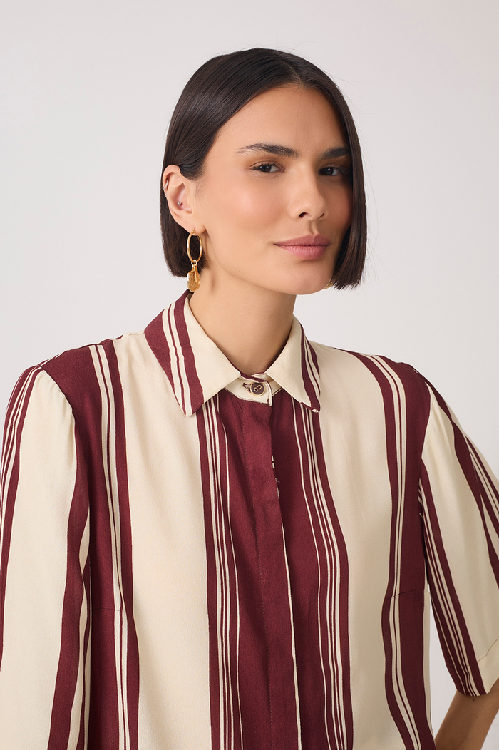 Off-White Stripes Solene Midi Sleeve Shirt_3