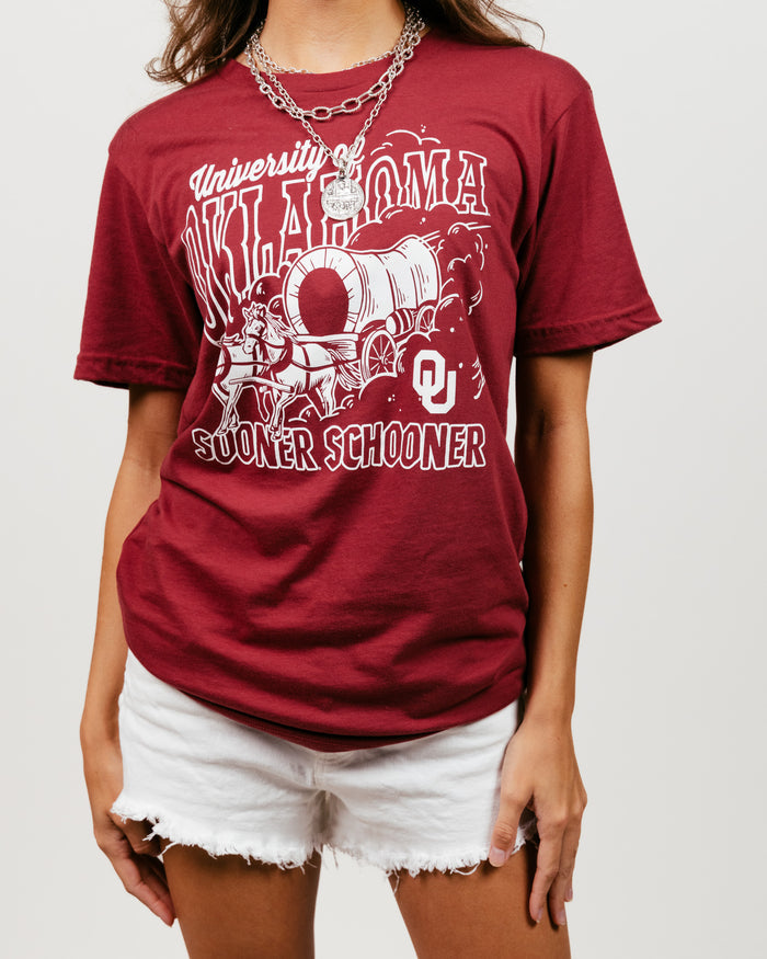 Cardinal Oklahoma Sooner Schooner Vintage T-Shirt Front