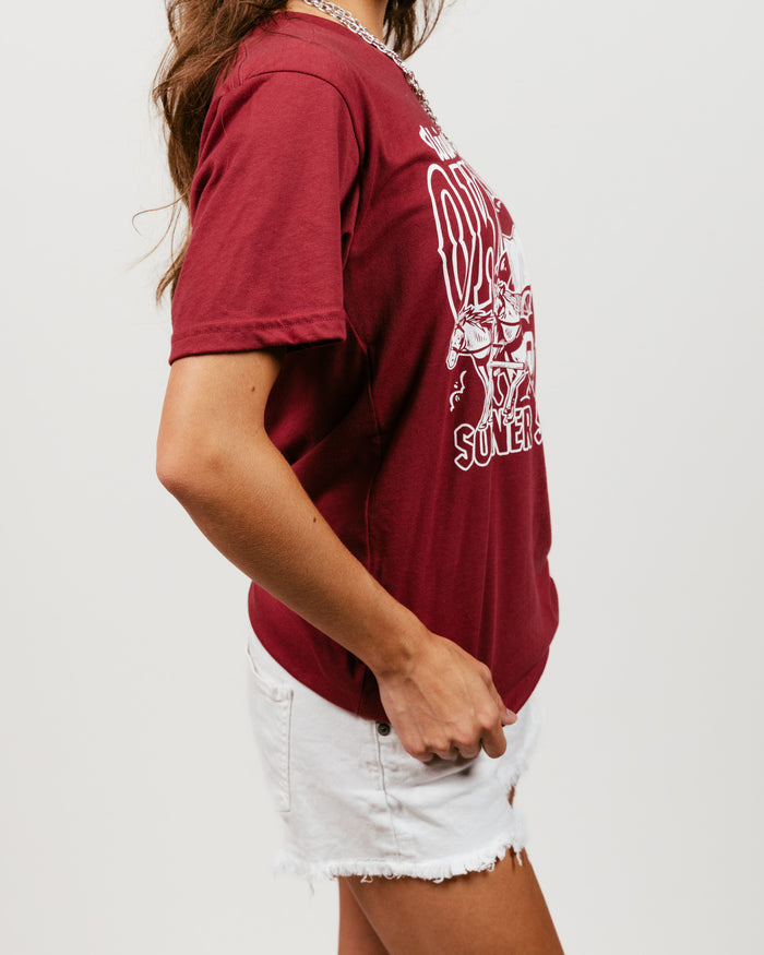 Cardinal Oklahoma Sooner Schooner Vintage T-Shirt Side