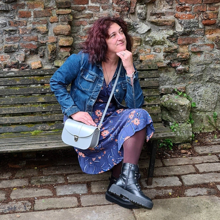 Olympia Handmade Leather Bag - Ghost Grey - Bascora