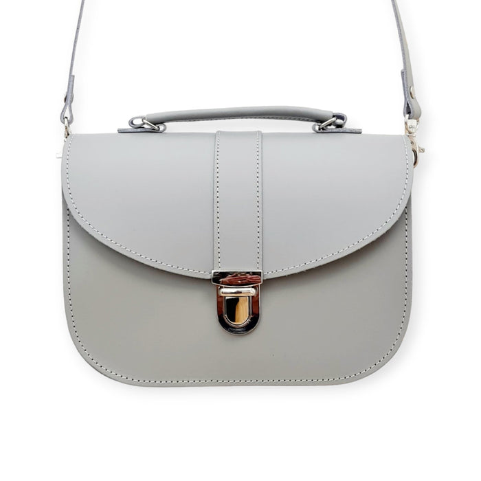 Olympia Handmade Leather Bag - Ghost Grey - Bascora