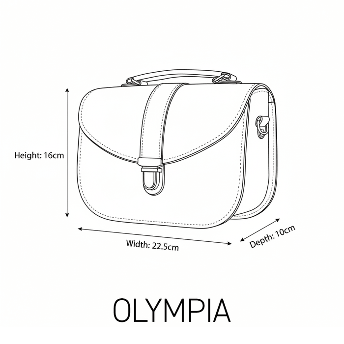 Olympia Handmade Leather Bag - Ghost Grey - Bascora