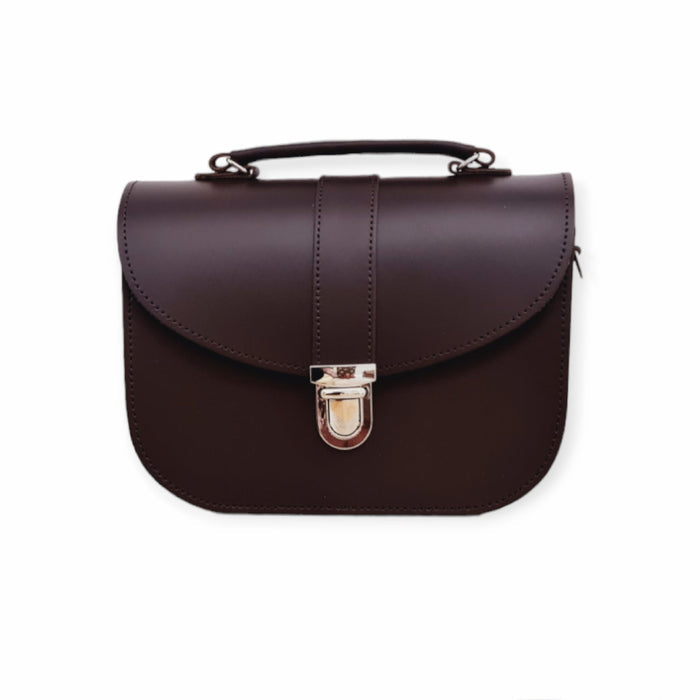 Olympia Handmade Leather Bag - Dark Brown - Bascora