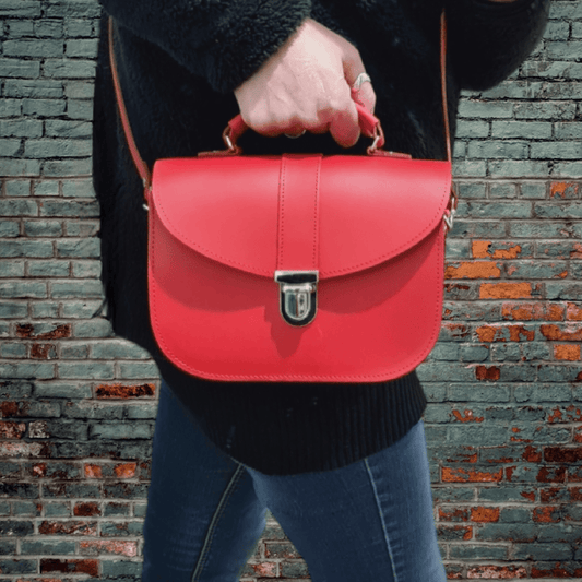 Olympia Handmade Leather Bag - Pillar Box Red - Bascora