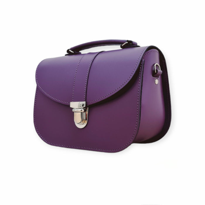 Olympia Handmade Leather Bag - Purple - Bascora