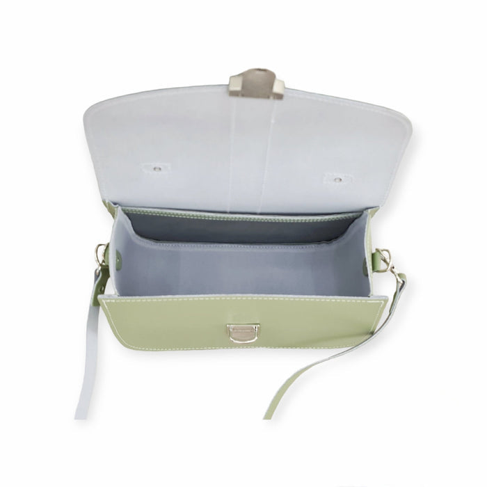 Olympia Handmade Leather Bag - Sage Green - Bascora