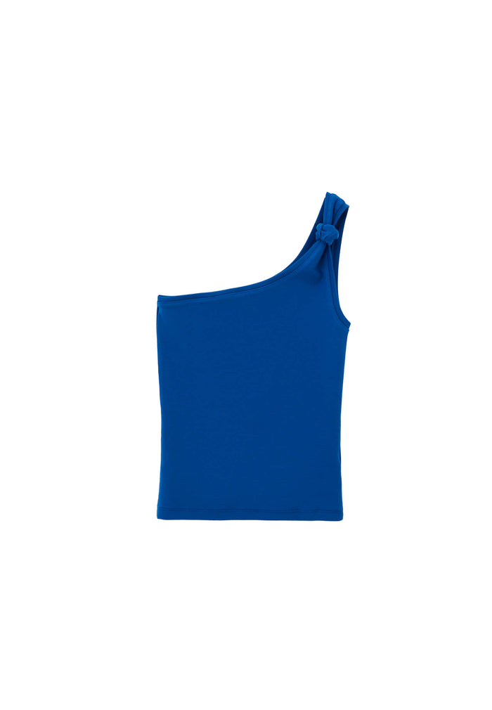 One Shoulder Tank Top - LAPIS BLUE