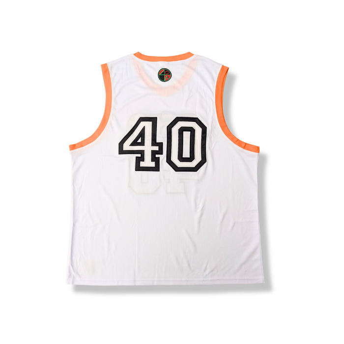 Orange & Blue Skies NYC Subway Inspired Jersey | Official Spike Lee 40 Acres - White