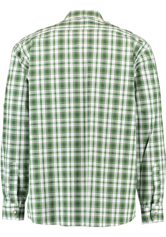 OS Trachten Men's Long Sleeve Regular Fit Shirt "Bruce" green