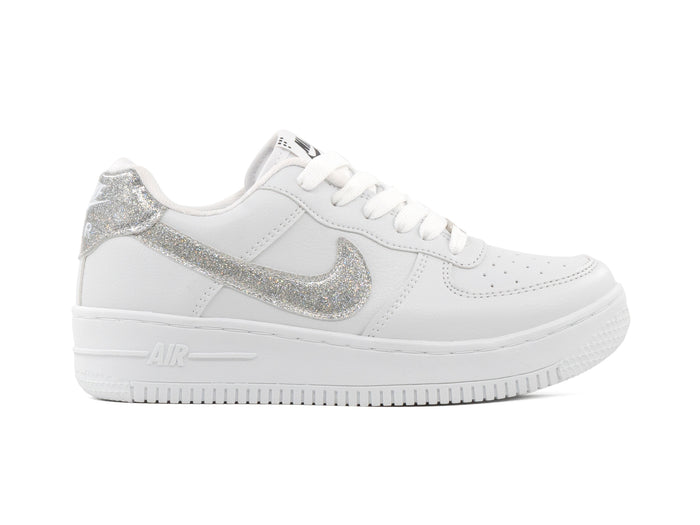 Paq 6 Pares Tenis 270 Blanco Plata Glitter 23/26.5