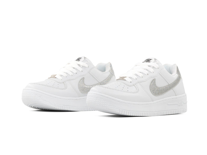 Paq 6 Pares Tenis 270 Blanco Plata Glitter 23/26.5