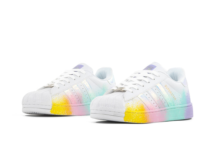 Paq 6 Pares Tenis Concha Blanco Lila Jaspeado 22/25.5