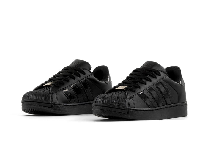 Paq 6 Pares Tenis Concha Negro Charol 25/28.5