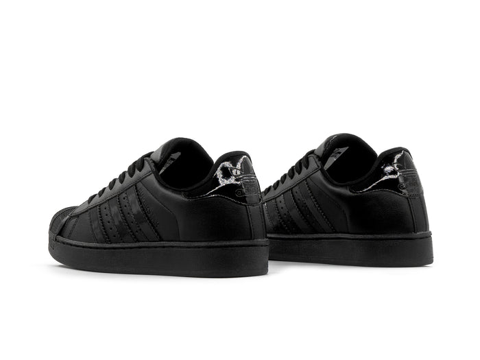Paq 6 Pares Tenis Concha Negro Charol 25/28.5