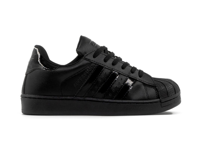 Paq 6 Pares Tenis Concha Negro Charol 26/29.5
