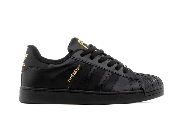 Paq 6 Pares Tenis Concha Negro Oro 26/29.5