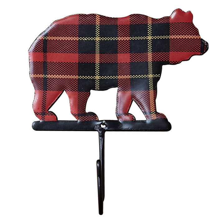 Park Designs Sportsman Plaid Bear Single Hook