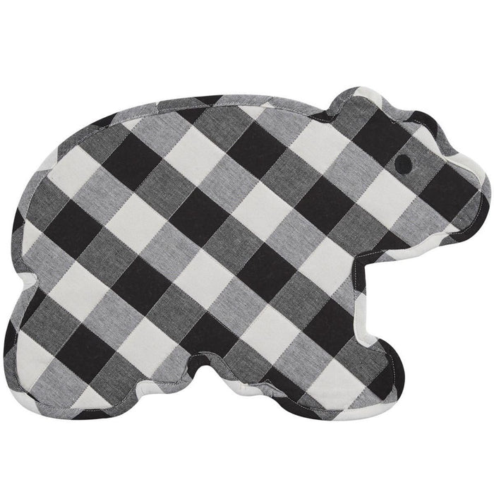 Park Designs Wicklow Bear Placemat Black and Cream