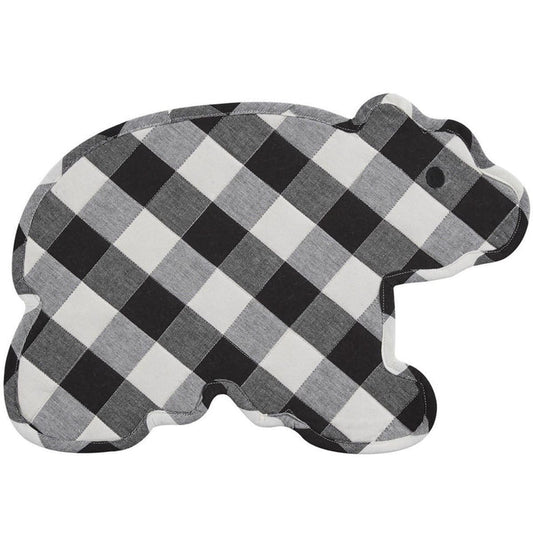 Park Designs Wicklow Bear Placemat Black and Cream