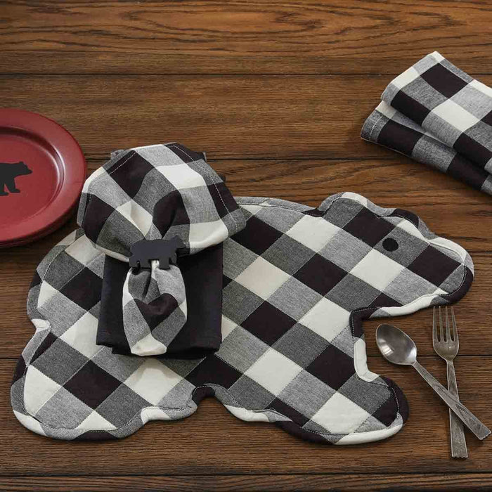 Park Designs Wicklow Bear Placemat Black and Cream