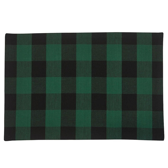 Park Designs Wicklow Check Backed Placemat Forest