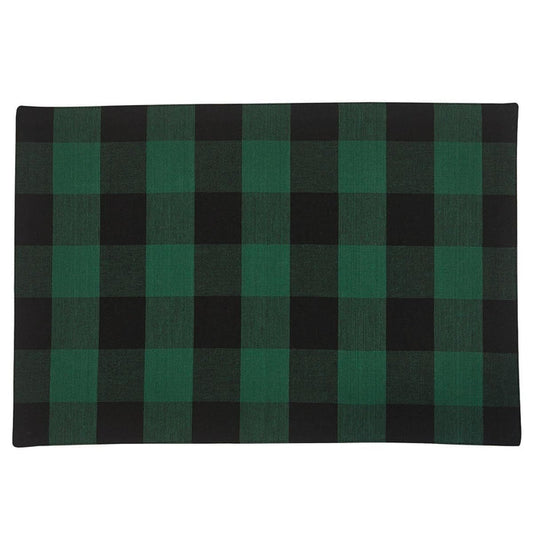 Park Designs Wicklow Check Backed Placemat Forest