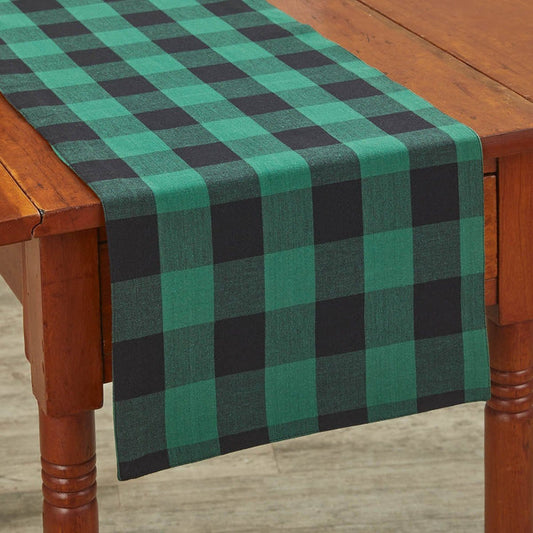 Park Designs Wicklow Check Backed Table Runner Forest