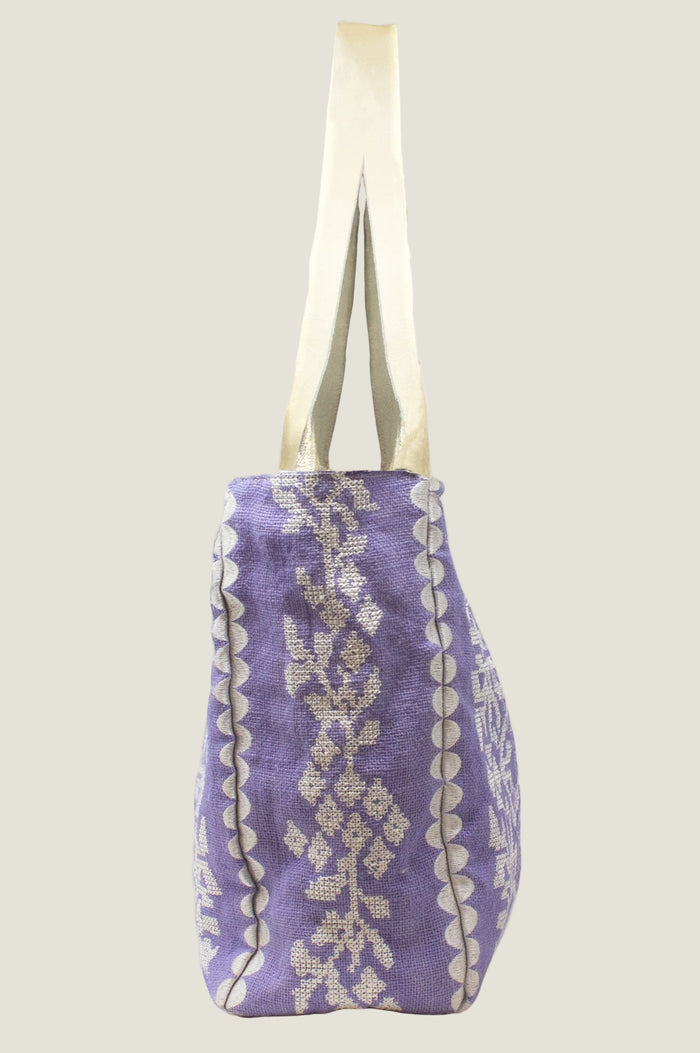 Paros Jute Bag | Cornflower/White
