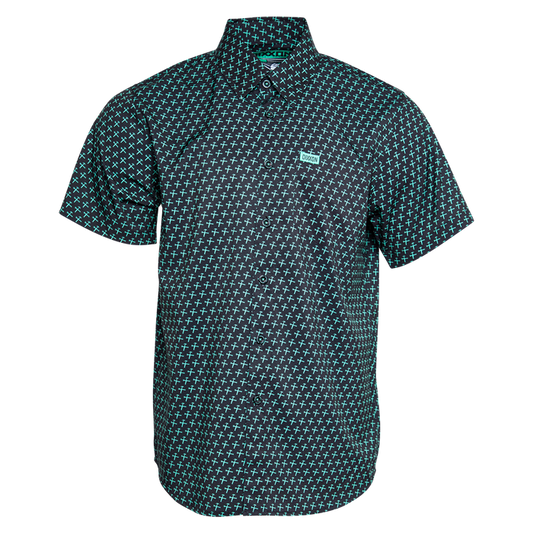 Party Hammer Short Sleeve - Black & Aqua - Dixxon Flannel Co.