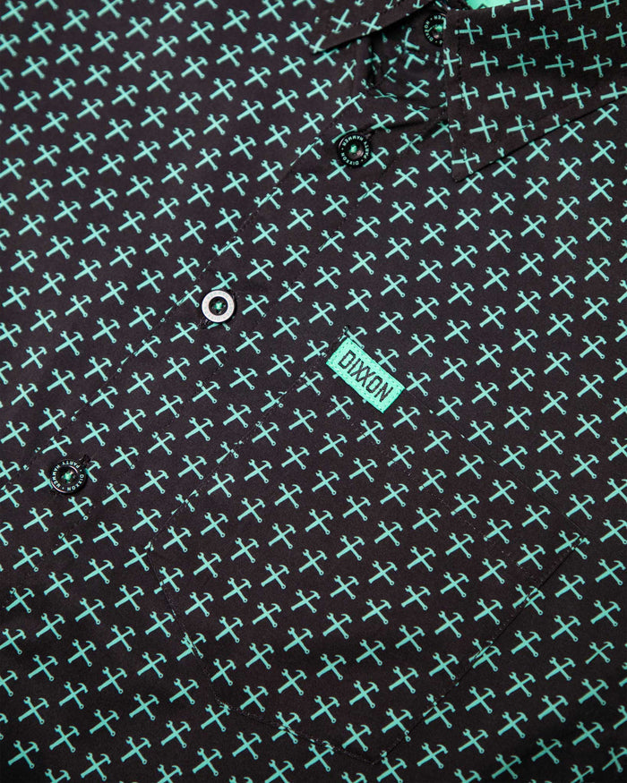 Party Hammer Short Sleeve - Black & Aqua - Dixxon Flannel Co.