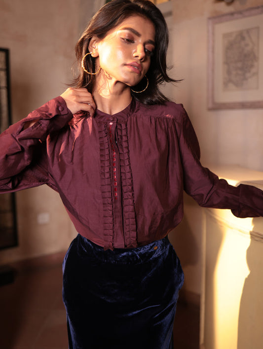 PILLAR BLOUSE In Cotton Silk