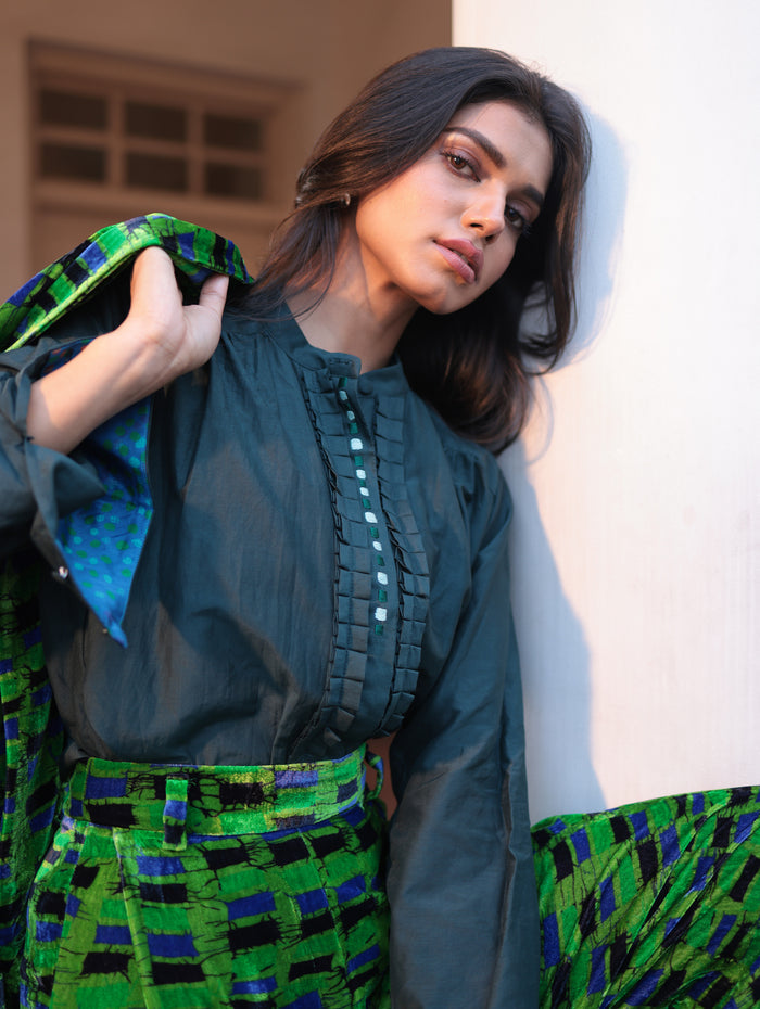 PILLAR BLOUSE In Cotton Silk