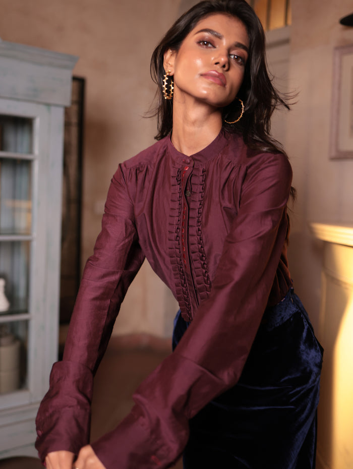 PILLAR BLOUSE In Cotton Silk