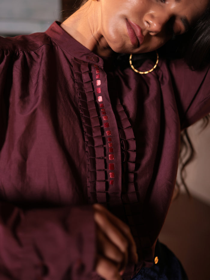 PILLAR BLOUSE In Cotton Silk