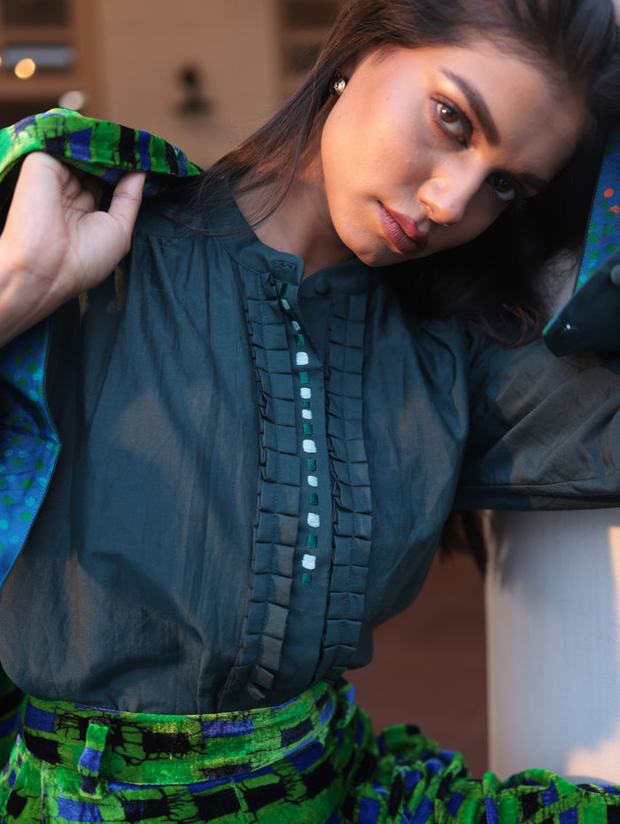 PILLAR BLOUSE In Cotton Silk