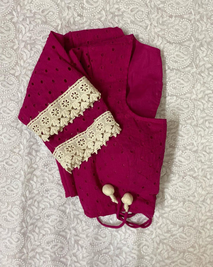 red hakoba blouse image